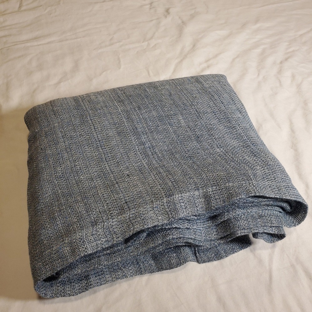 Restoration Hardware RH Indigo Double Gauze Linen Drapery Panel 120x95 Italy